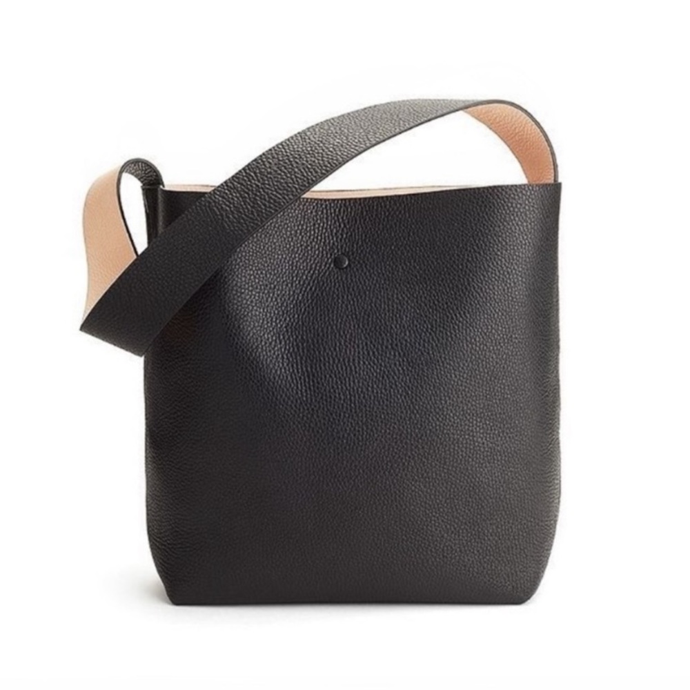 Cuyana Black Wide Strap Leather Tote-No Longer Made-HARD TO FIND